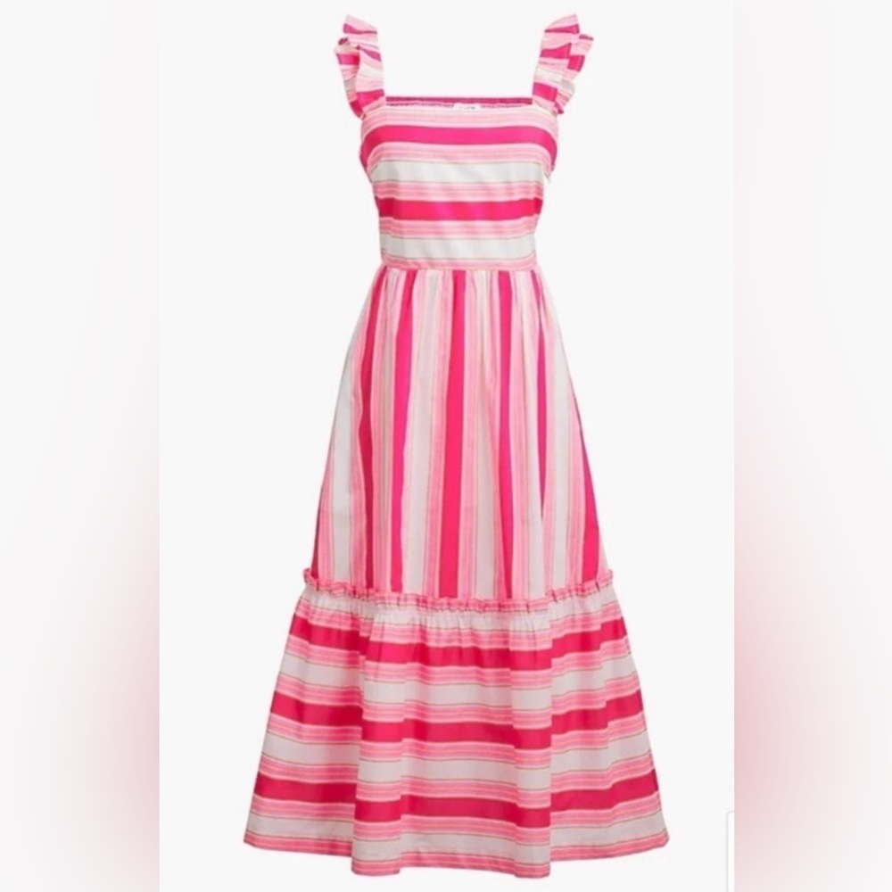 J. Crew factory. Pink and white stripe sundress. Size 6
